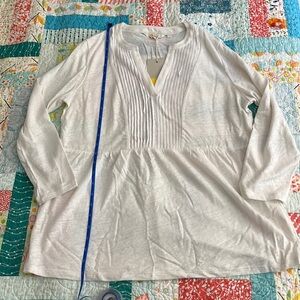 NWT Boden White Linen Top Medium